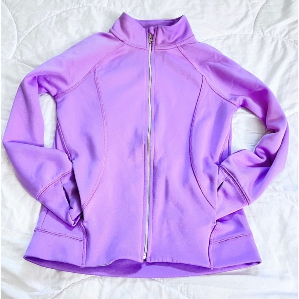 All in Motion - Purple athletic zip up jacket with pockets